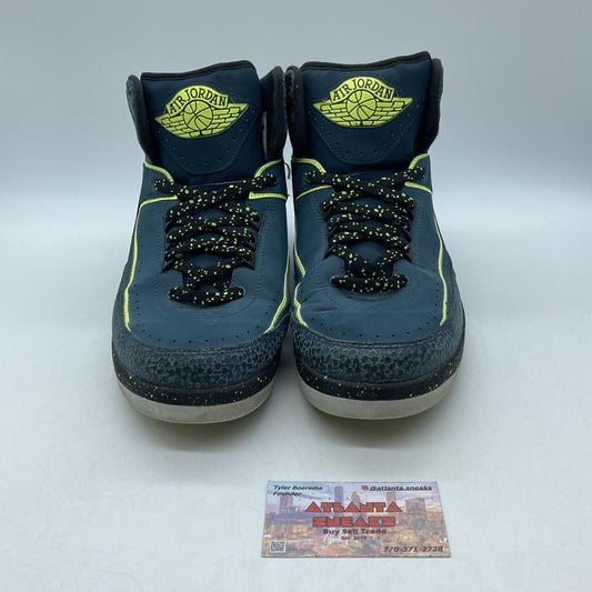 Size 10.5 - Air Jordan 2 Retro Nightshade Blue Black Suede Leather (385475-303)