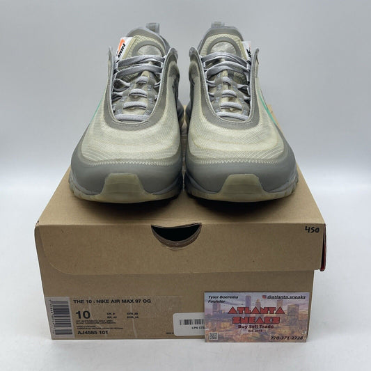 Size 10 - Nike Off-White x Air Max 97 Menta Grey Suede Leather (AJ4585-101)