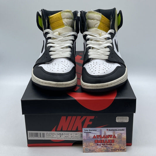Size 7.5 - Jordan 1 Retro High OG Volt White Black Yellow Neon (555088-118)