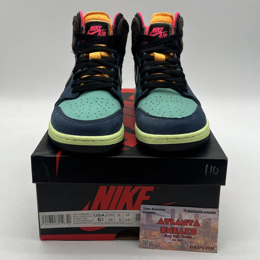 Size 5.5 - Jordan 1 Retro High Tokyo Bio Hack Brown Blue Orange (575441-201)