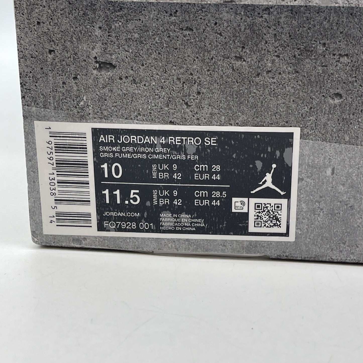 Size 10 - Air Jordan 4 Retro 2024 Paris Olympics Wet Cement (FQ7928-001)