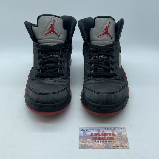 Size 8.5 - Air Jordan 5 Retro Satin Bred Black Red Grey (136027-006)