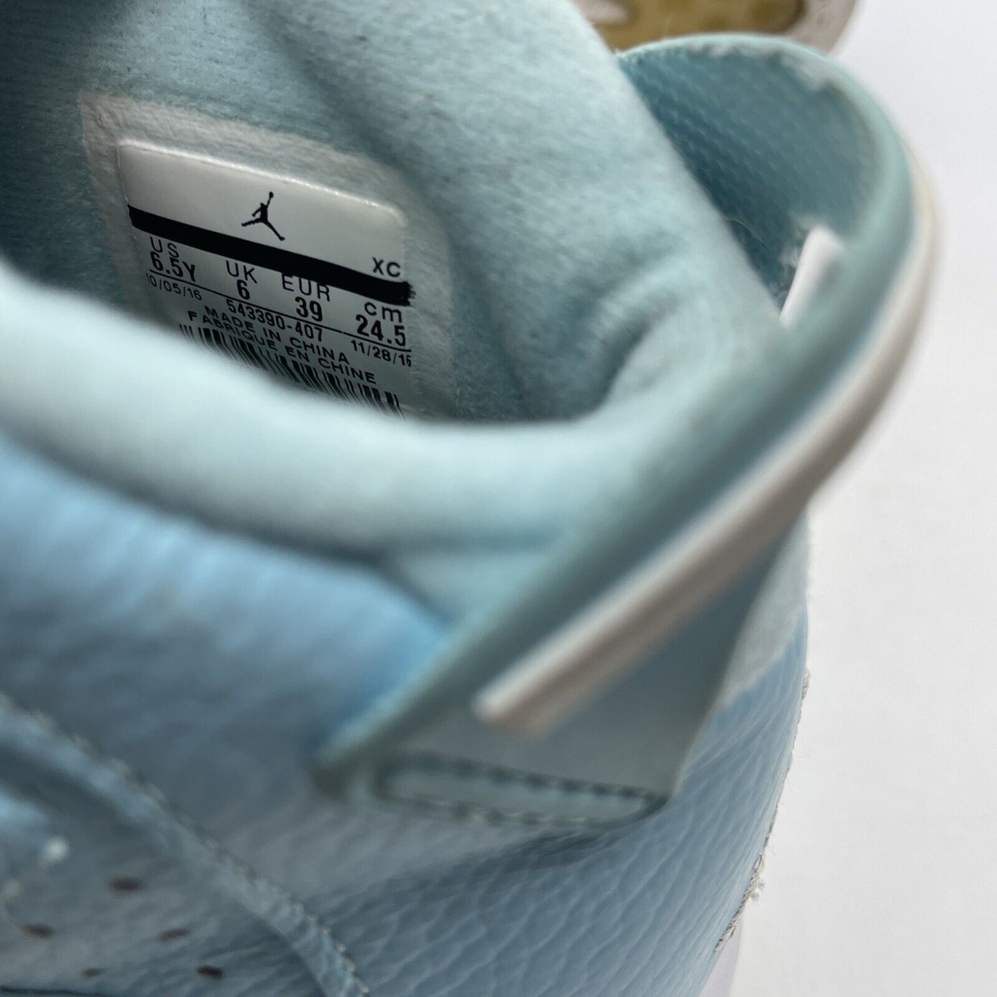 Size 6.5Y - Nike Air Jordan 6 VI Retro Pantone Blue White (543390-407)