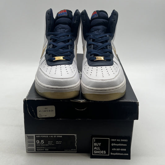 Size 9.5 - Nike Air Force 1 Premium High USA Olympic (525317-100)