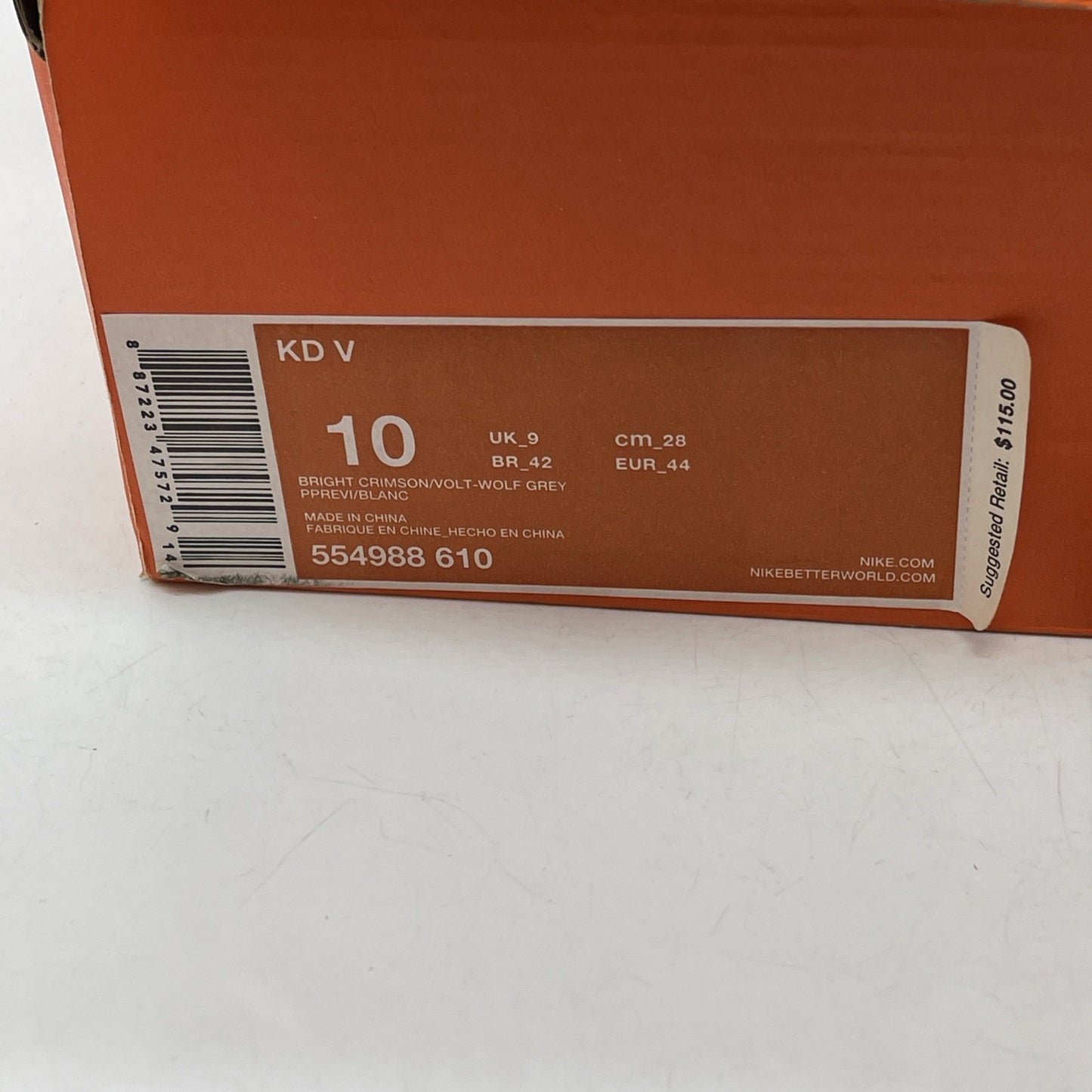 Size 10 - Nike KD 5 DMV Orange Green Leather (554988-610)