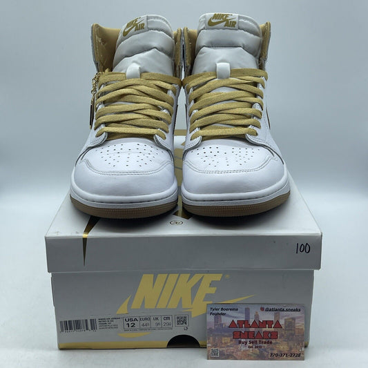 Size 12W - Air Jordan 1 Retro OG High Metallic Gold W White (FD2596-107)