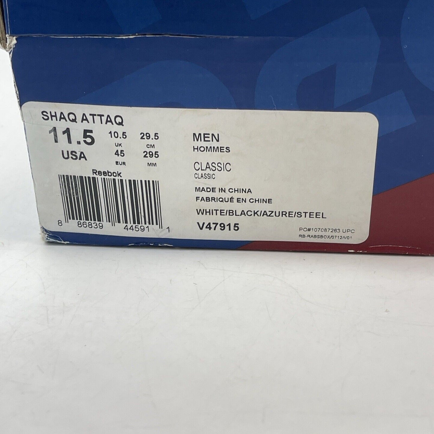 Size 11.5 - Reebok Shaq Attaq 2013 Orlando Magic Blue Black Suede (V47915)