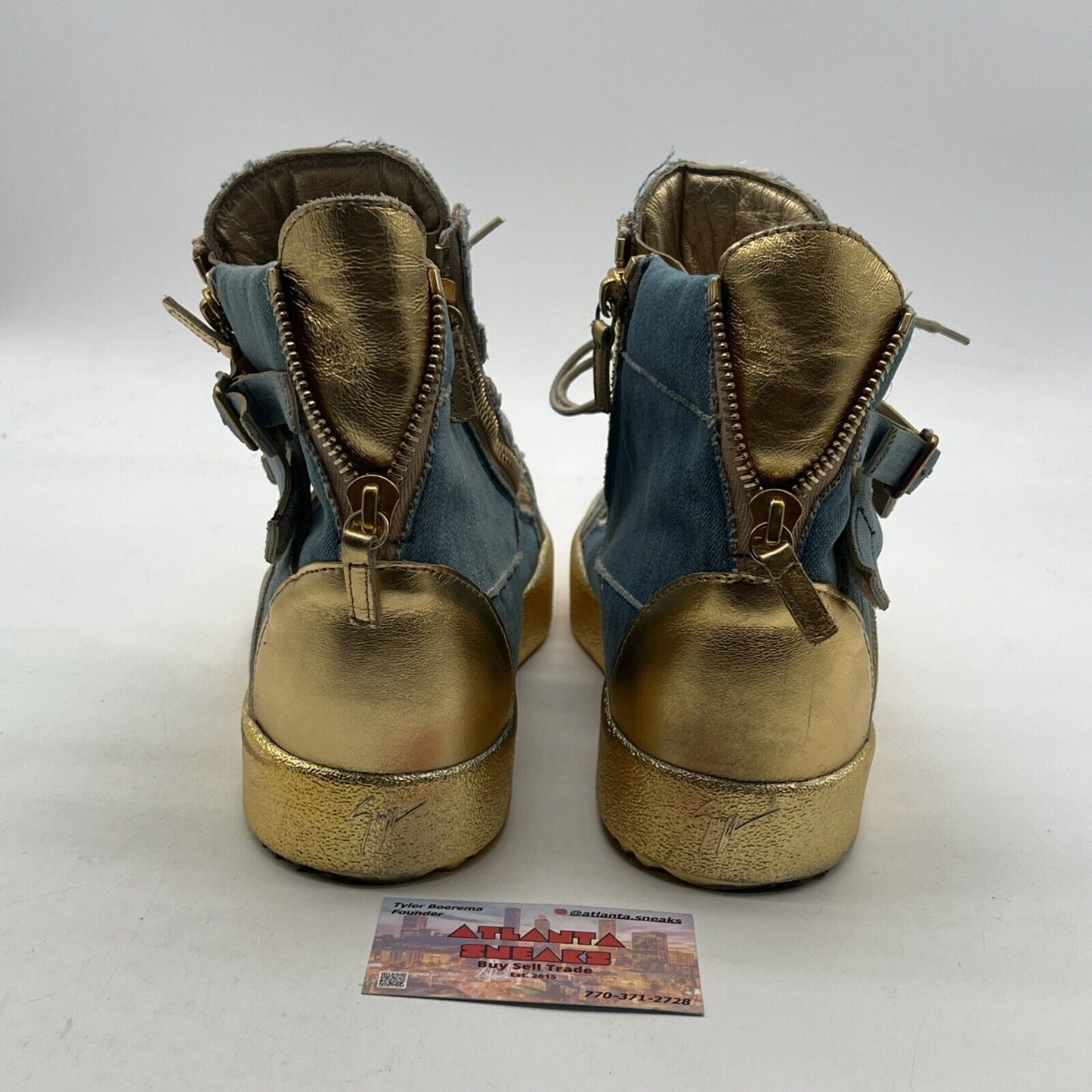 Size 14 - Giuseppe Zanotti Denim & Gold Sneaker Boots