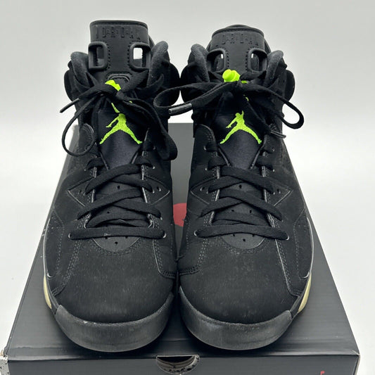 Size 10 - Jordan 6 Retro Electric Green 2021 Black Suede Neon Creamy Soles OG Al