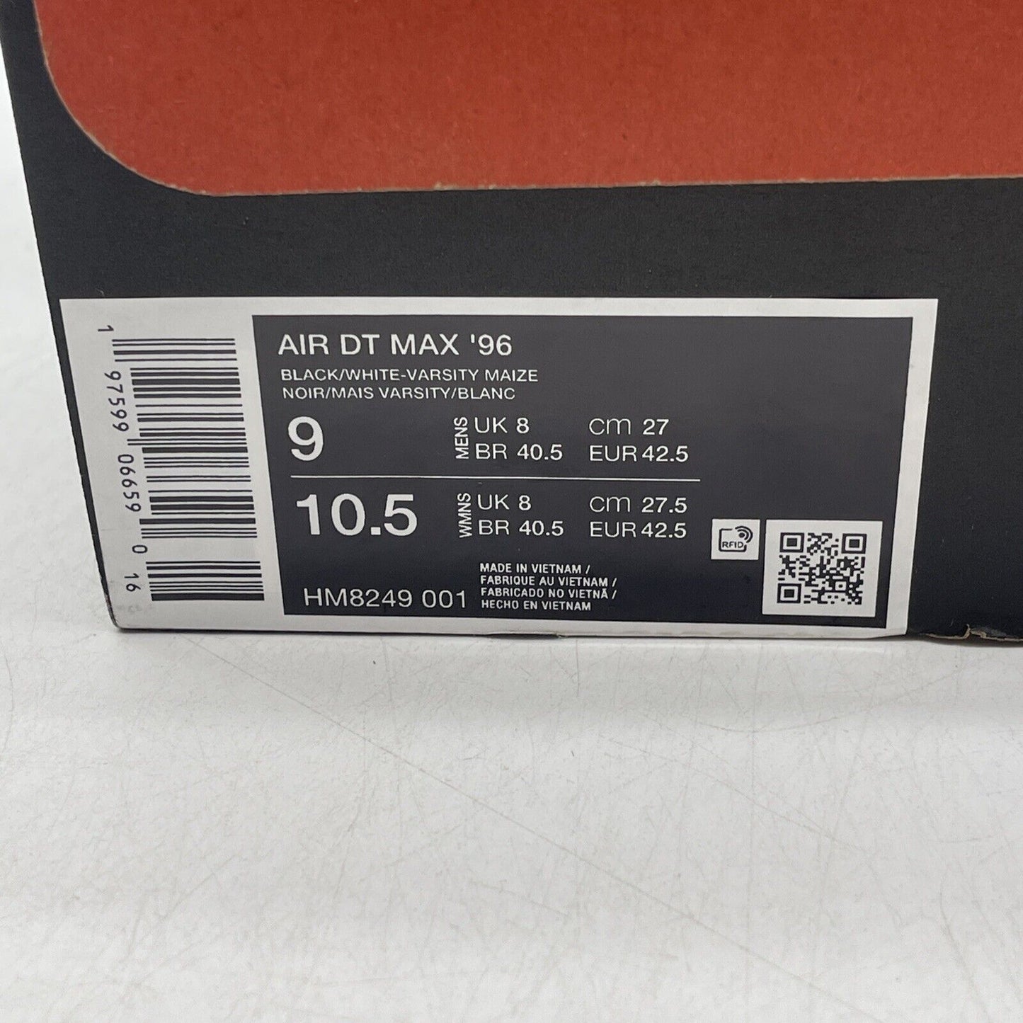 Size 9 - Air Dt Max ‘96 Black White 2024 Yellow Suede Leather (HM8249-001)