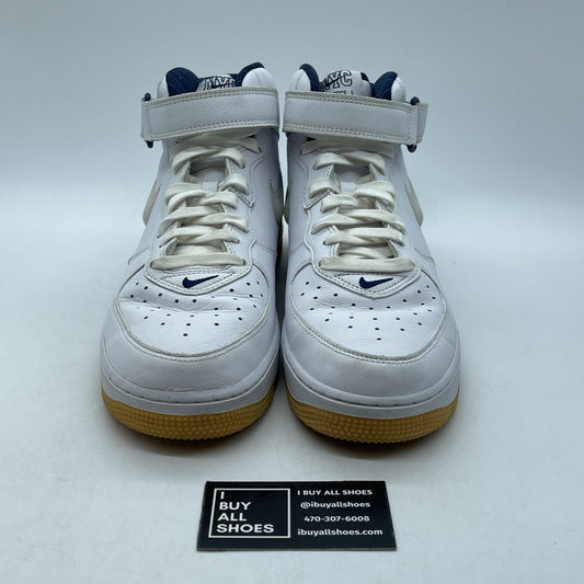 Size 9.5 - Nike Air Force 1 Jewel QS Mid NYC Yankees White Leather (DH5622-100)