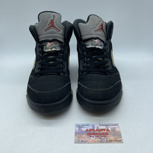 Size 11 - Jordan 5 OG Mid Metallic Silver Red Black Suede (845035-003)