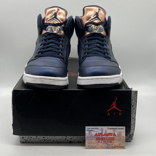 Size 11.5 - Air Jordan 5 Retro Bronze Navy White (136027-416)