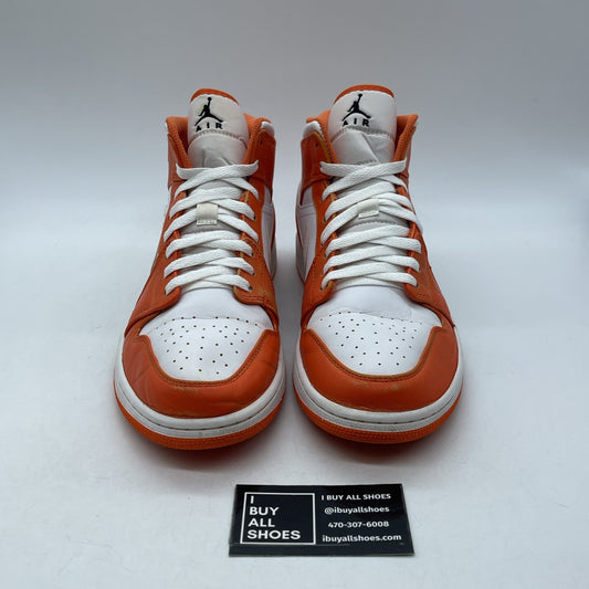 Size 11 - Air Jordan 1 SE Mid Electro Orange White Leather (DM3531-800)