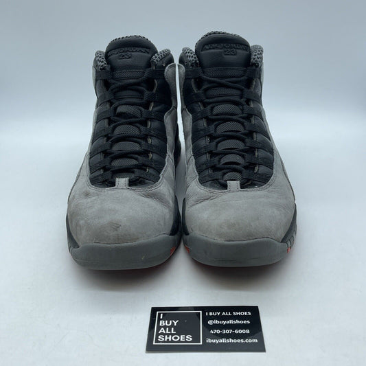 Size 12 - Air Jordan 10 Retro Cool Grey Black Orange Suede Leather (310805-023)