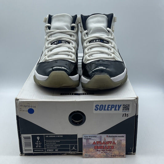 Size 9 - Jordan 11 Retro Concord 2011 White Black Leather Suede (378037-107)