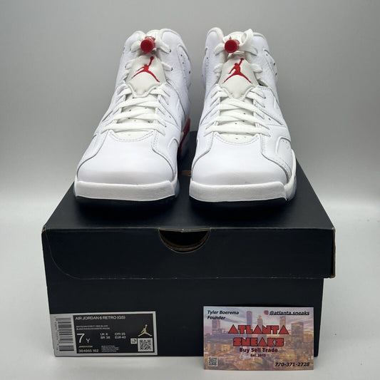 Nike Air Jordan 6 VI Retro GS Red Oreo White 384665-162 Trainers Youth Size 7Y