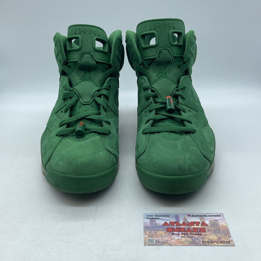 Size 11.5 - Air Jordan 6 Retro NRG Green Suede Gatorade Orange (AJ5986-335)