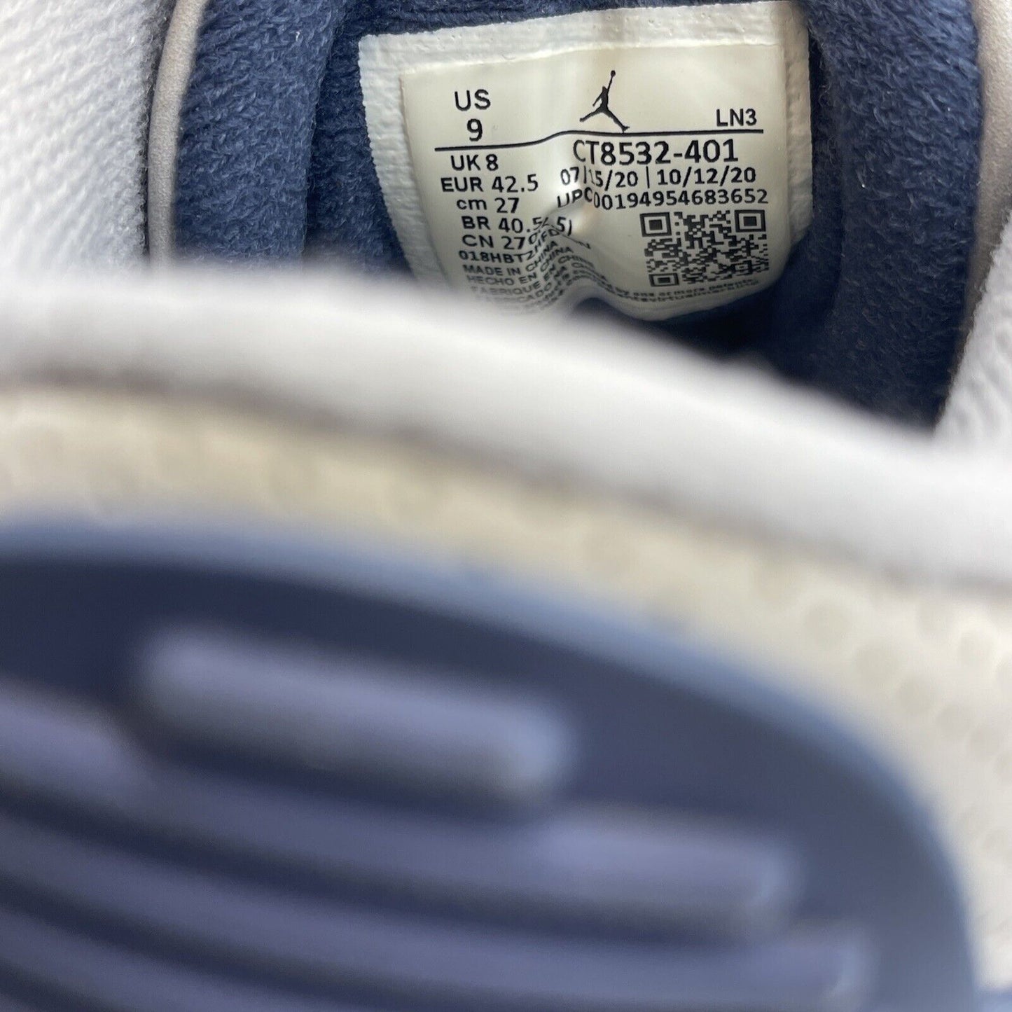 Size 9 - Jordan 3 Retro Blue Grey White Suede Leather (CT8532-401)