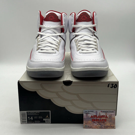 Size 14 - Air Jordan 2 Retro Origins White Red Green Leather (DR8884-101)
