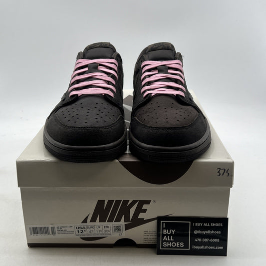 Size 12.5 -Travis Scott x Air Jordan 1 Retro OG SP Low Velvet Brown (DM7866-202)