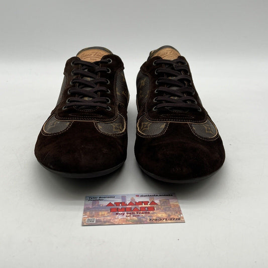 Size 13.5 - Louis Vuitton Suede Low Top Monogram sneakers Authentic