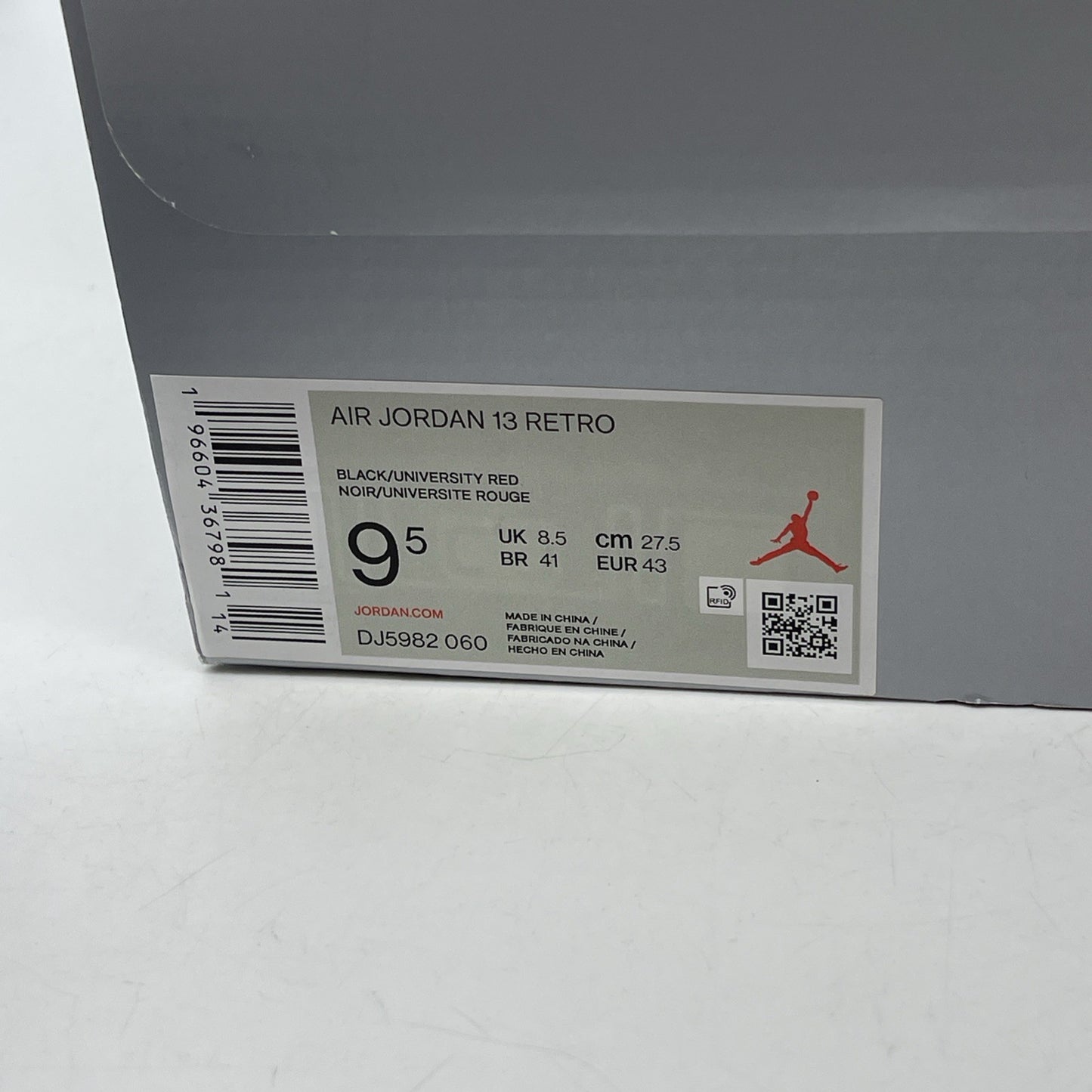 Size 9.5 - Air Jordan 13 Retro Black Flint White Suede Leather (DJ5982-060)