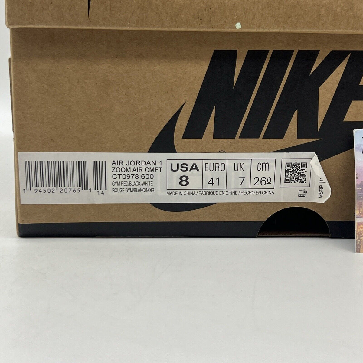 Size 8 - Jordan 1 High Zoom Air Comfort Red Brand New Og All