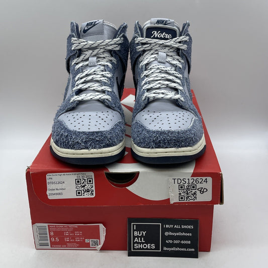 Size 8 - Nike Notre x Dunk High Midnight Navy (CW3092-400)