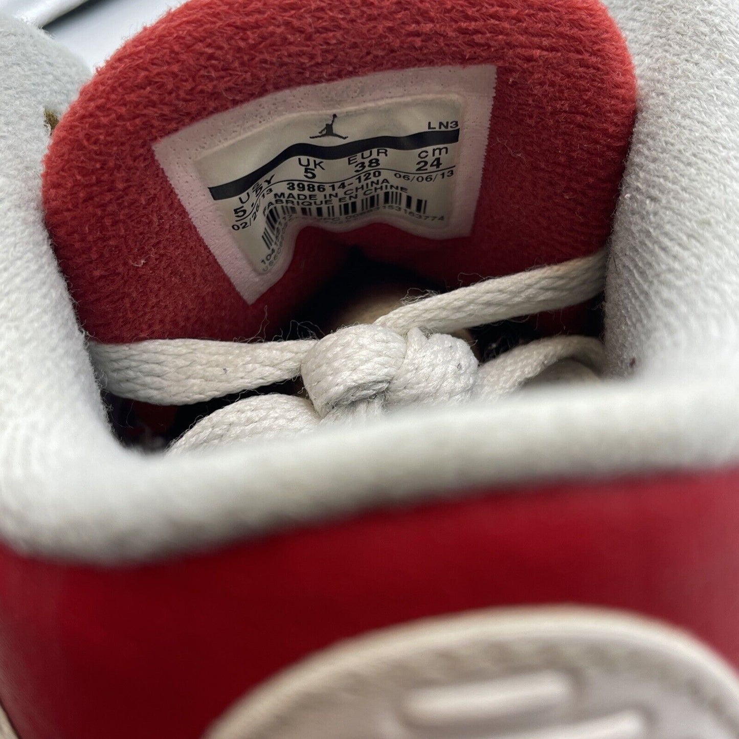 Size 5.5Y - Nike Air Jordan 3 Fire Red White Grey Suede Leather (398614-120)