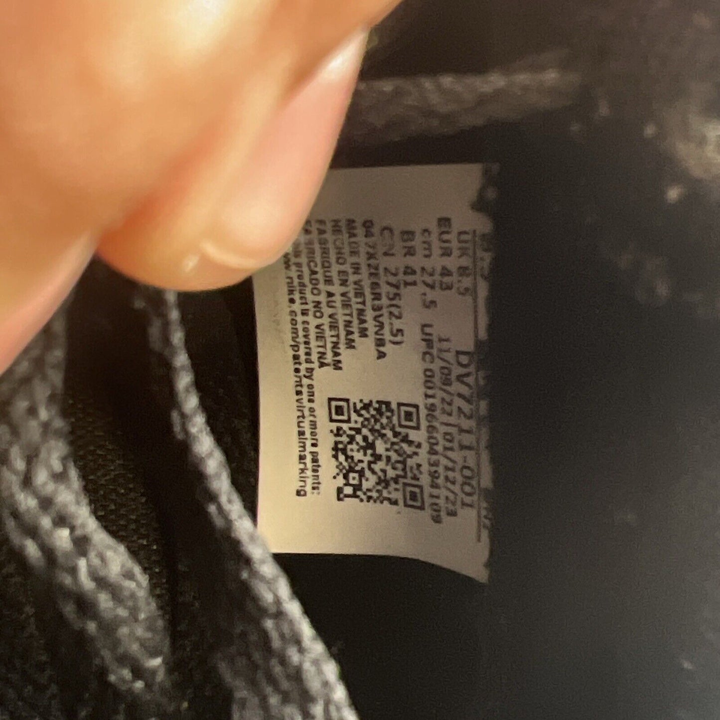 Size 9.5 - Nike Dunk Low Black Canvas (DV7211-001)