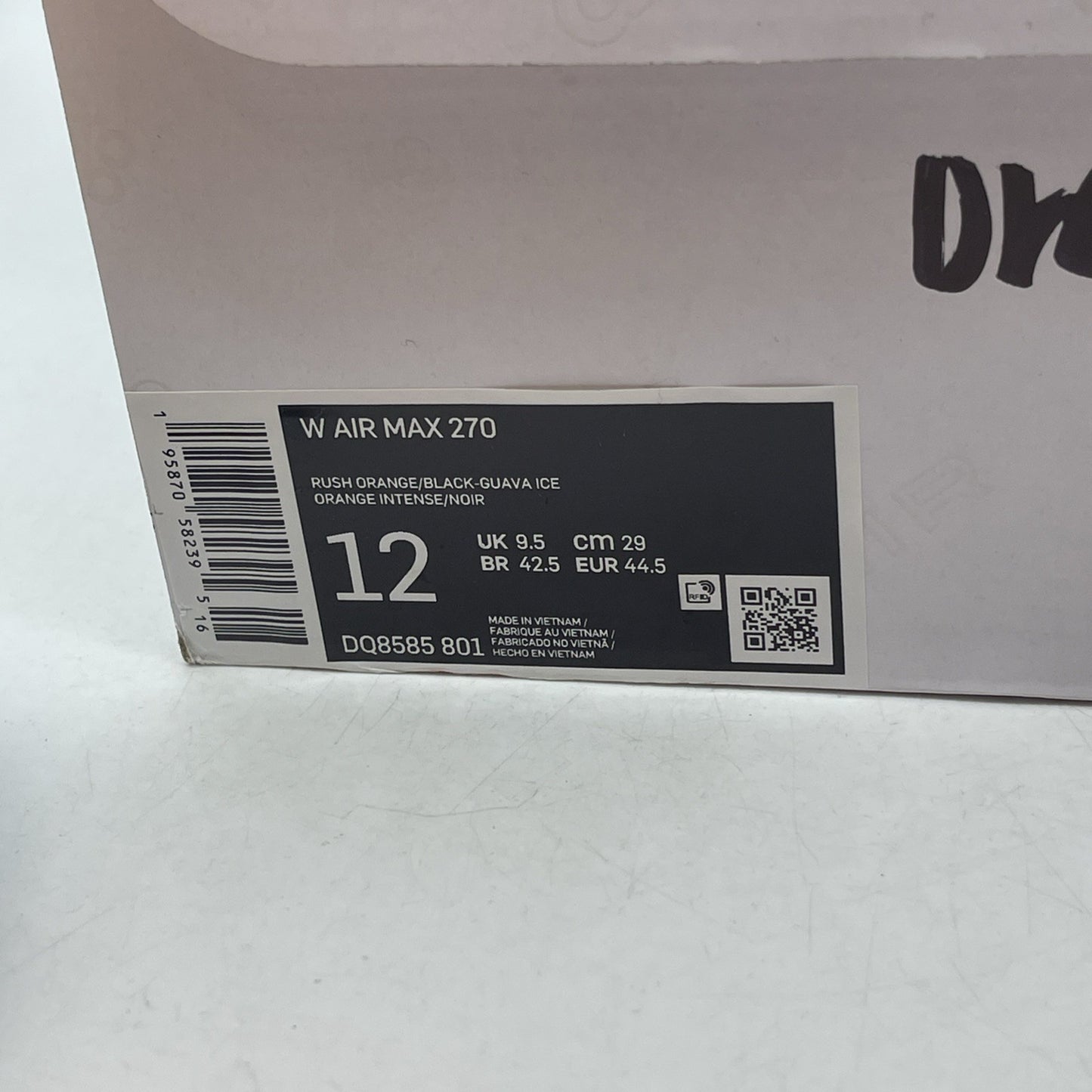 Size 12W - Nike Air Max 270 Orange Juice (DQ8585-801)