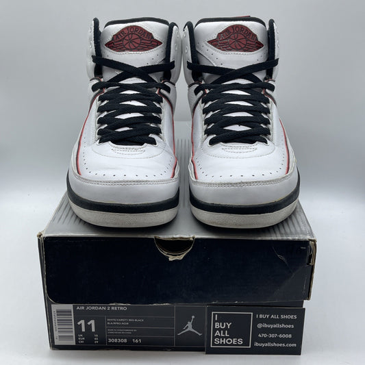 Size 11 - Air Jordan 2 Retro 2004 White Black Suede Leather (308308-161)