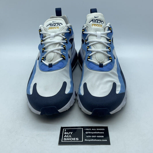 Size 12 - Nike Air Max 270 React Midnight Navy Blue White Suede (CT1264-104)