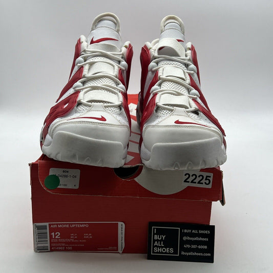 Size 12 - Nike Air More Uptempo White Red (414962-100)