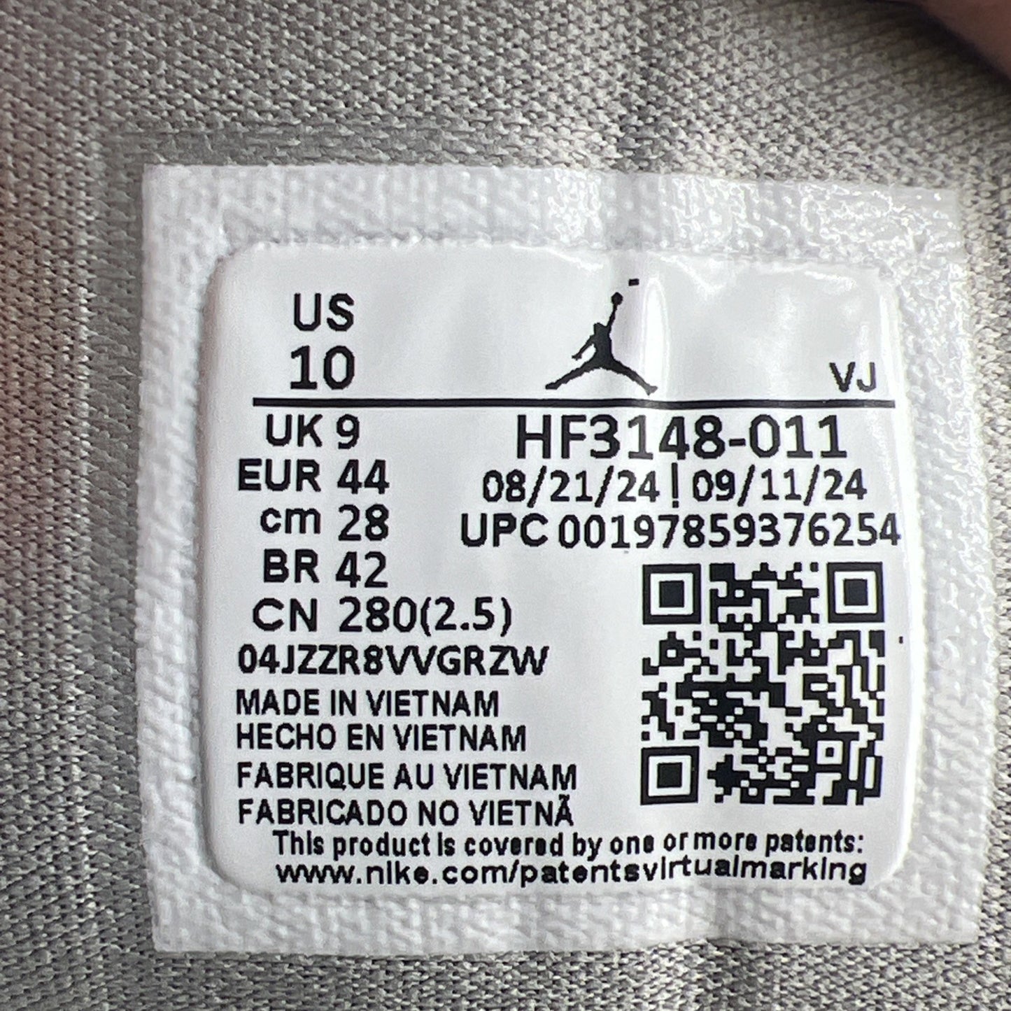 Size 10 - Air Jordan 1 SE Low Patent Cool Grey (HF3148-011)
