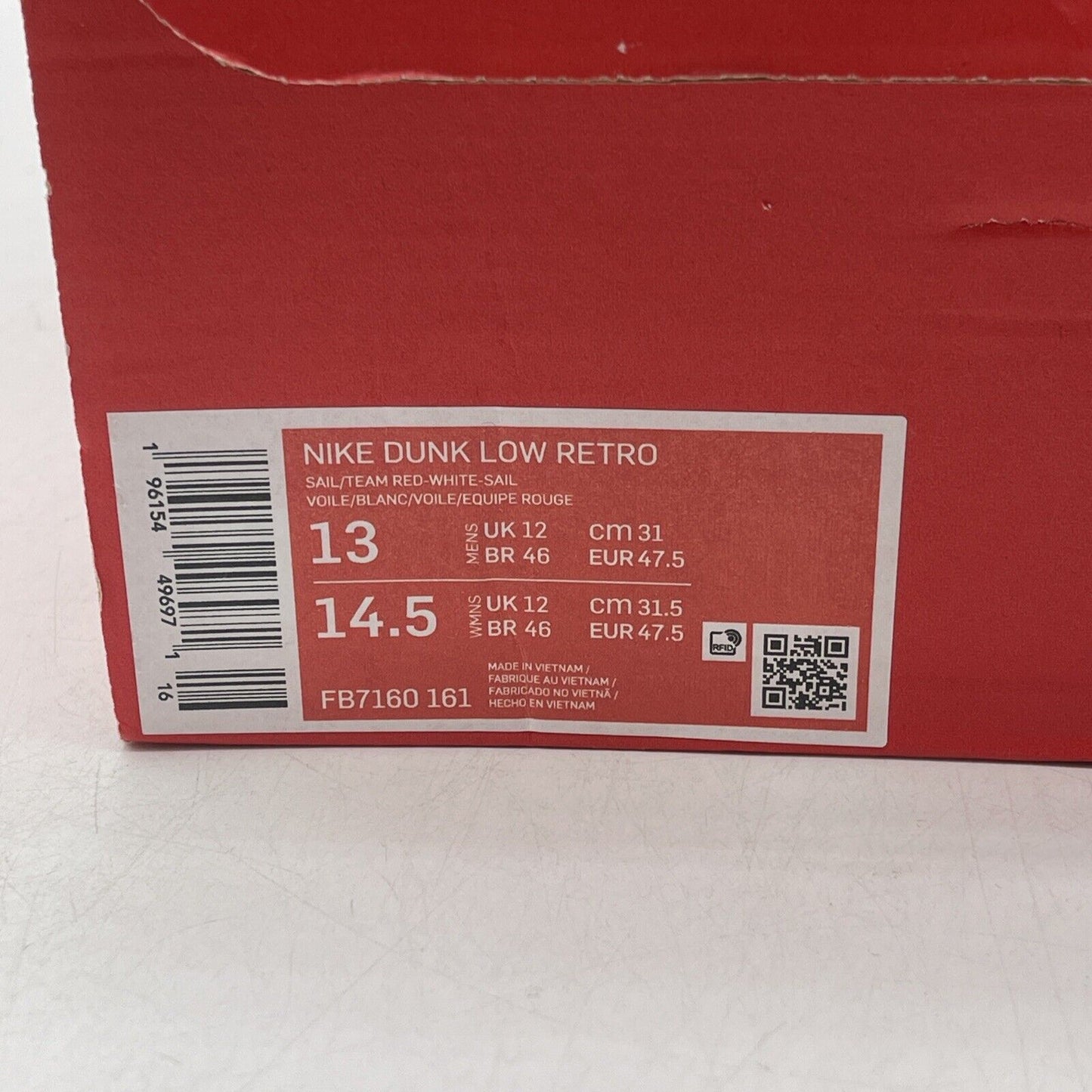 Size 13 - Nike Dunk Low Gorge Green Team Red Brown White Leather (FB7160-161)