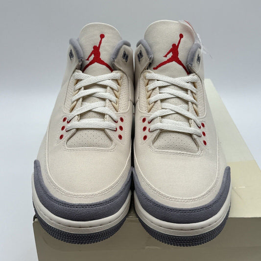 Size 13 - Jordan 3 Muslin Beige Candace Gray Suede Brand New Red Hits OG Box