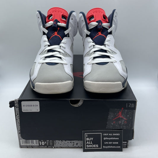 Size 10.5 - Air Jordan 6 Retro Tinker White Blue Grey Suede Leather (384664-104)