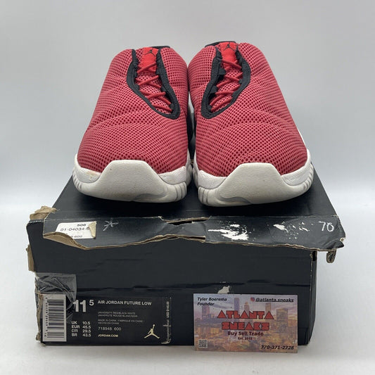 Size 11.5 - Jordan Future 3M Low University Red Black White Suede (718948-600)