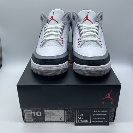 Size 10 - Jordan 3 Retro NRG Tinker 2018 White Black Suede (AQ3835-160)