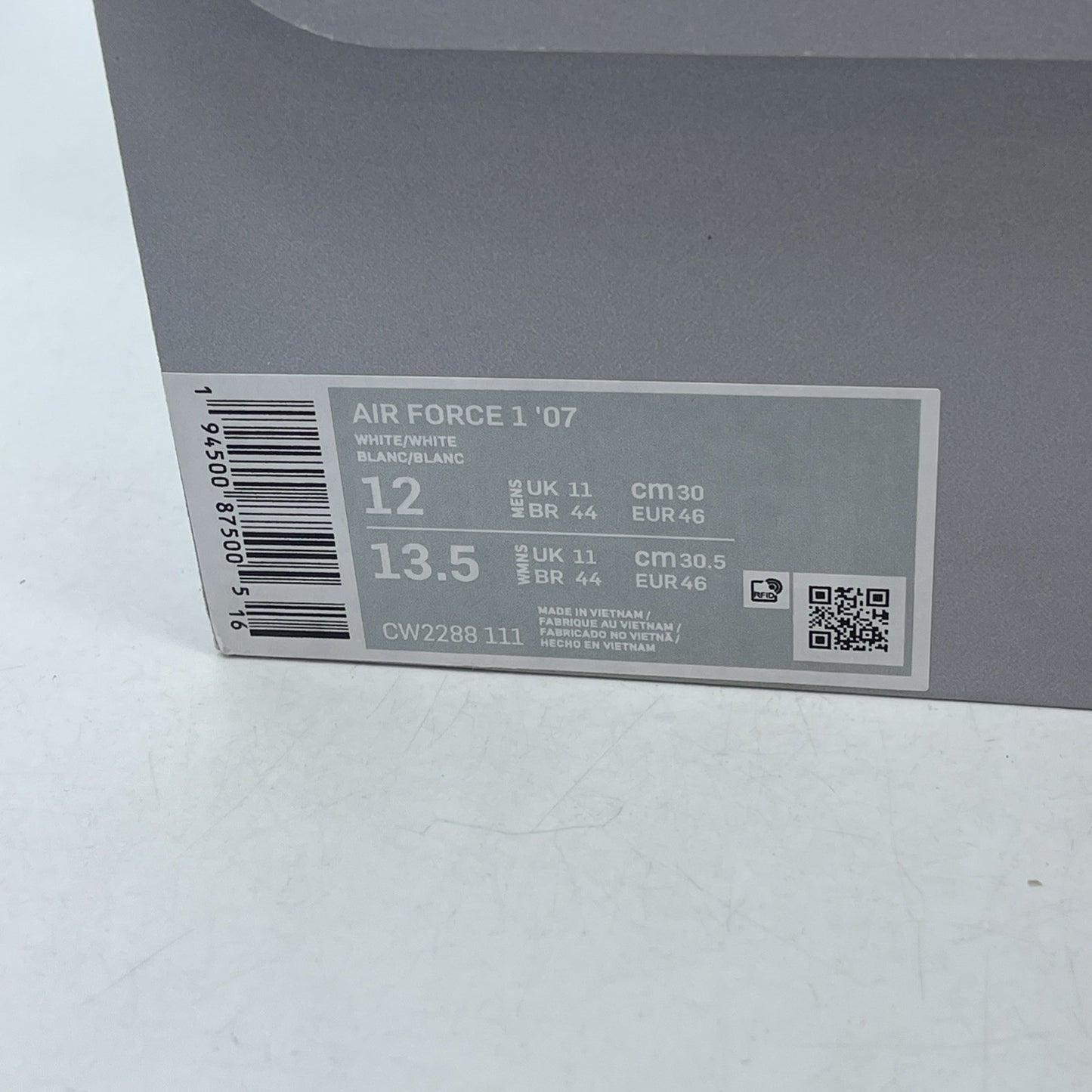 Size 12 - Nike Air Force 1 '07 Low Triple White (CW2288-111)
