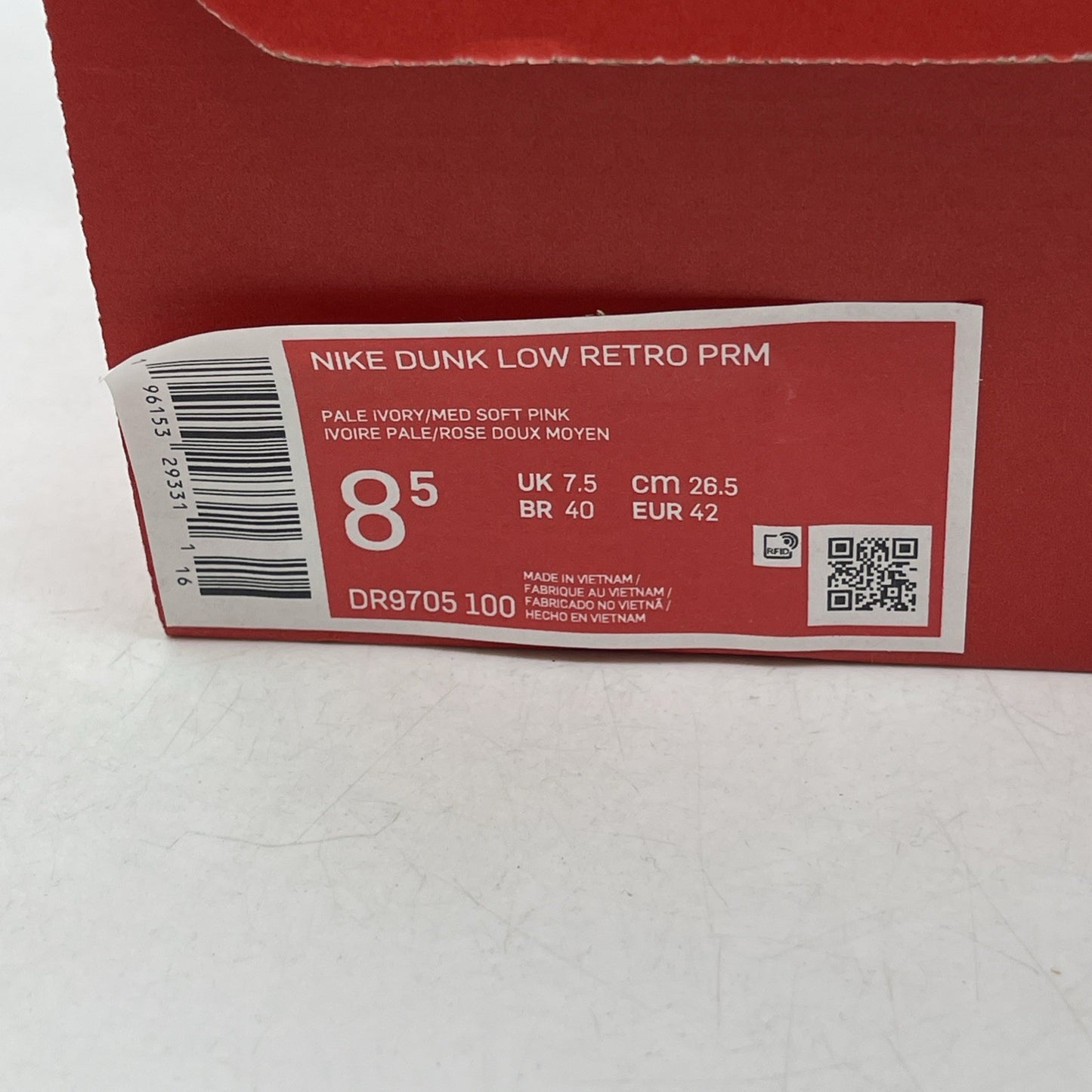 Size 8.5 - Nike Dunk Low Premium Valentine's Day (DR9705-100)