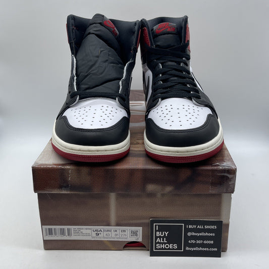 Size 9.5 - Air Jordan 1 Retro OG High Black Toe Reimagined Leather (DZ5485-106)