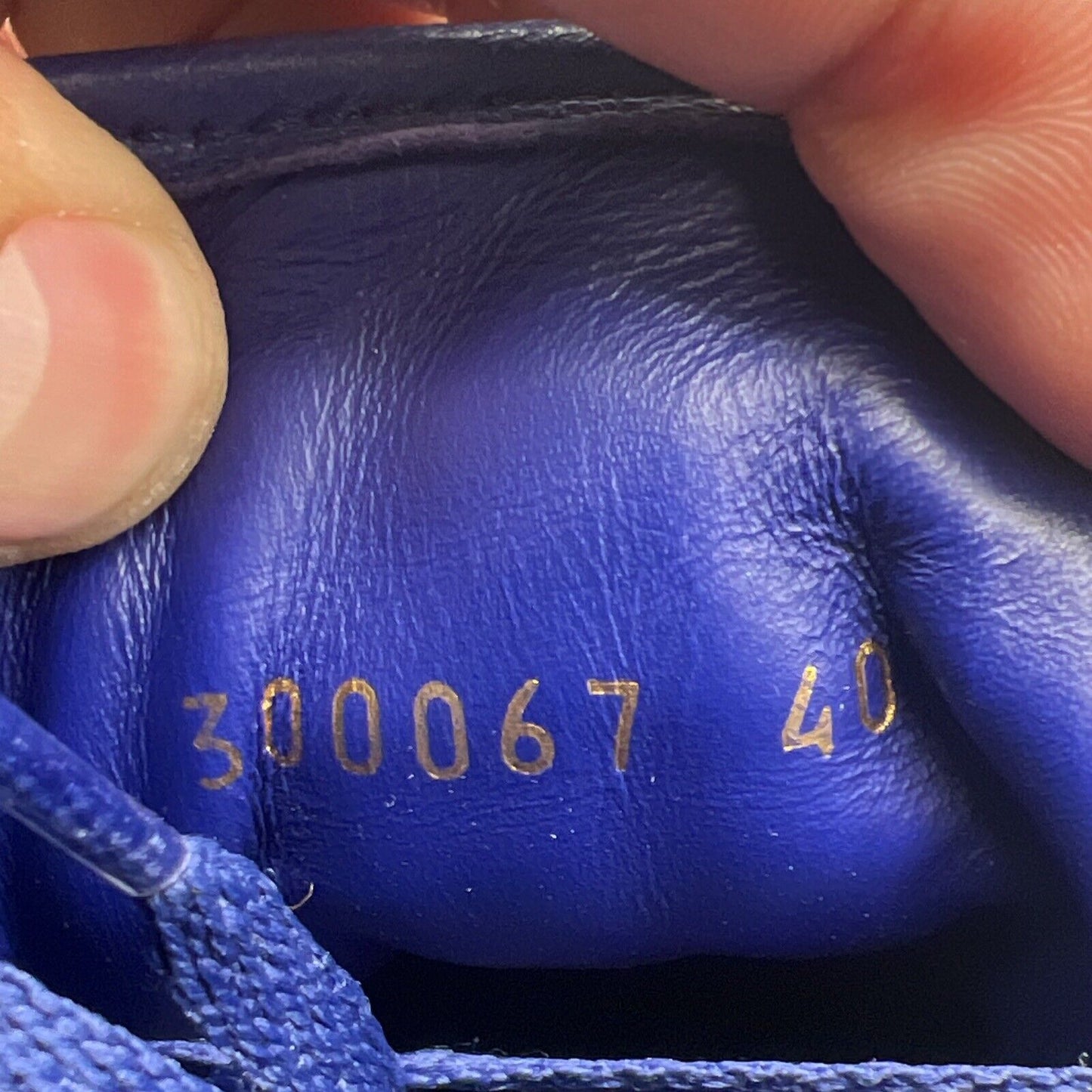 Size 7 - BALENCIAGA 300067 / High Cut Sneakers Blue Leather / Suede