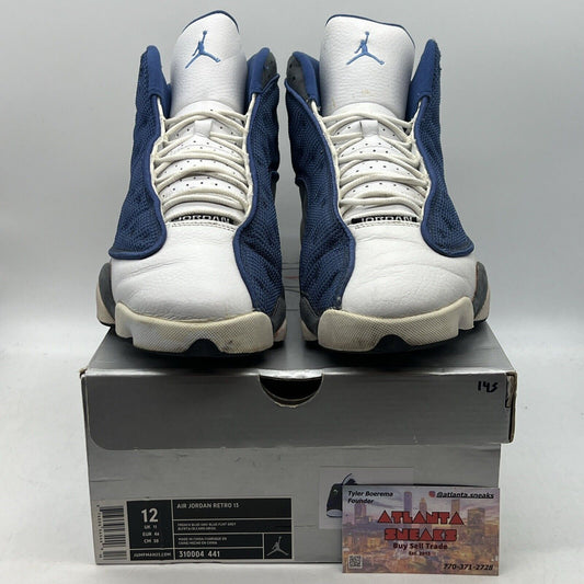 Size 12 - Air Jordan 13 Retro 2005 Flint White Blue Grey Suede (310004-441)