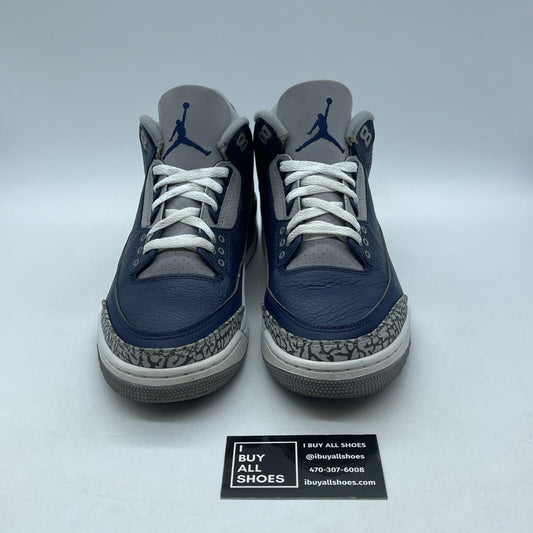 Size 9 - Jordan 3 Retro Blue Grey White Suede Leather (CT8532-401)