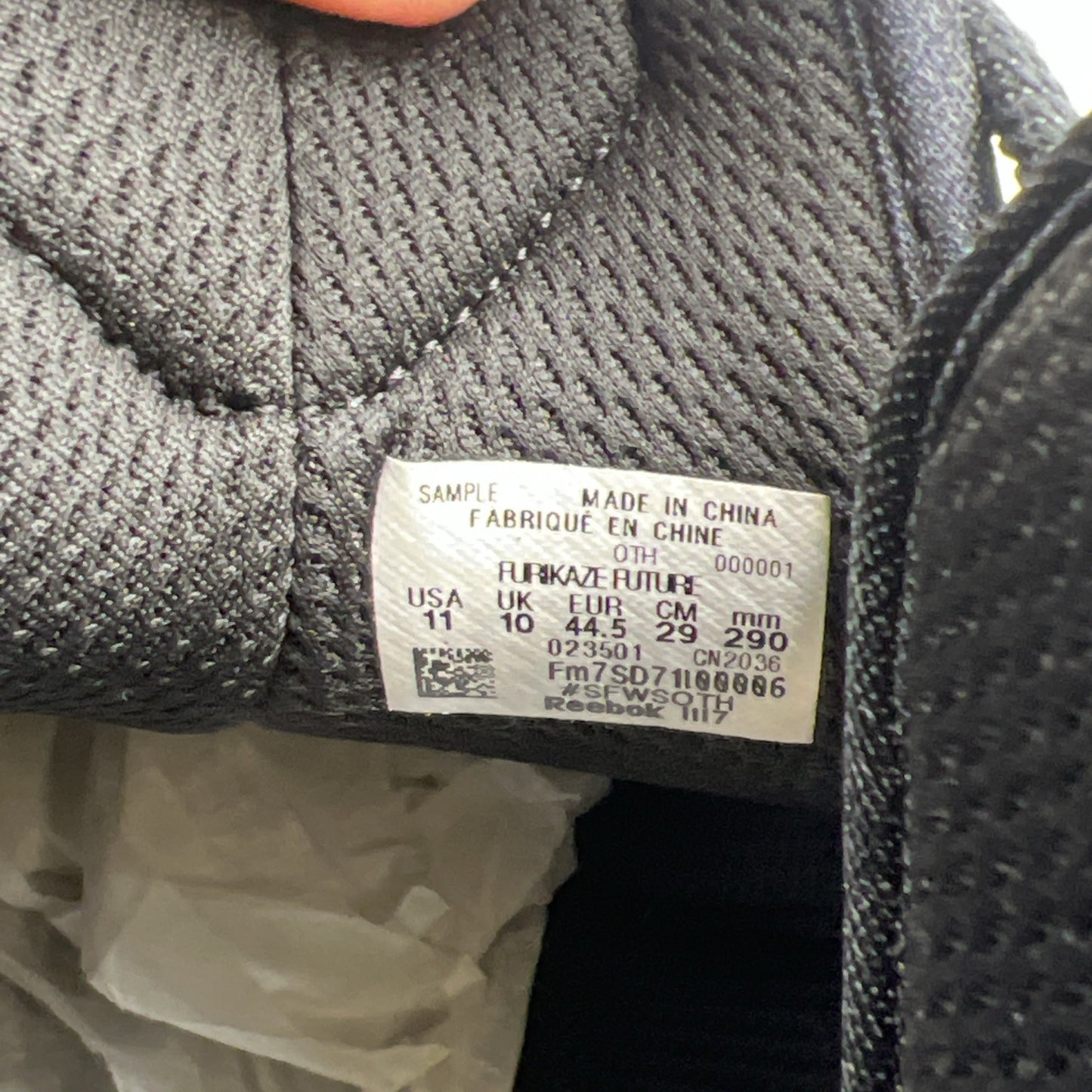 Size 11 - Reebok Furikaze x Future Black (CN2036)