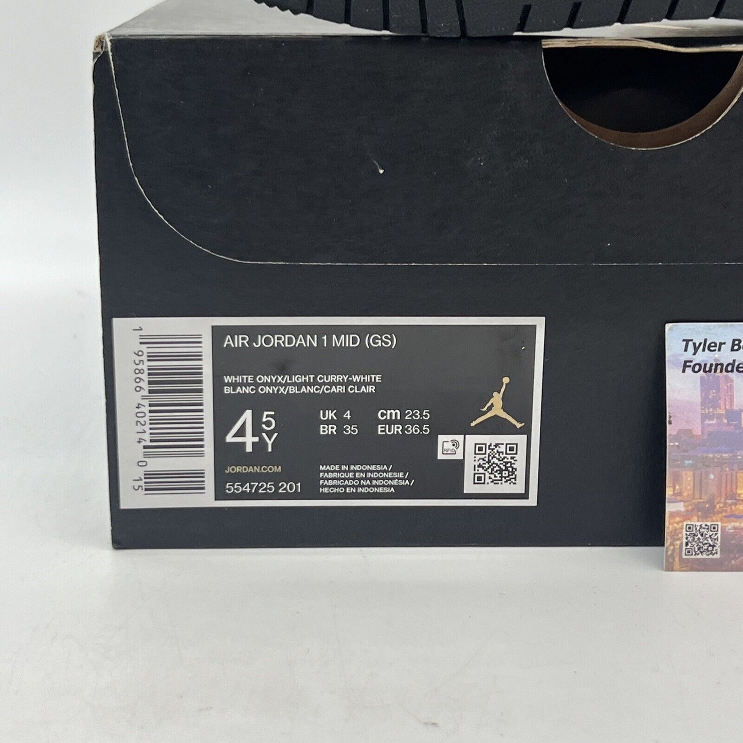 Size 4.5Y - Jordan 1 Mid Light Curry Cardinal Red