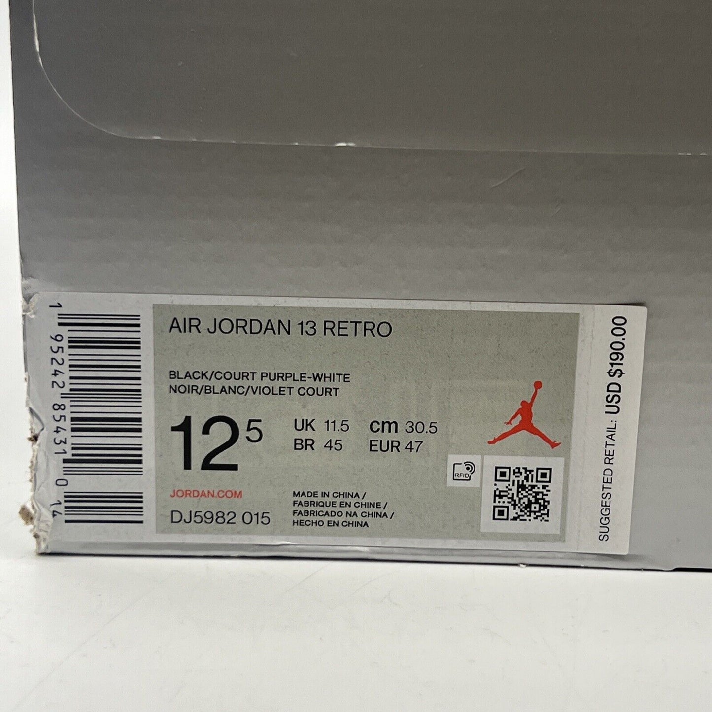Size 12.5 - Jordan 13 Retro Court Purple Black Suede Leather (DJ5982-015)